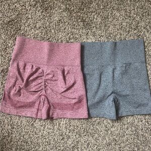 Women's Heathered Gym Shorts - Pink and Gray Size M